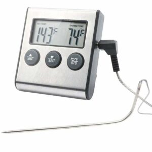 Food Thermometer Timer D24 Stainless Steel