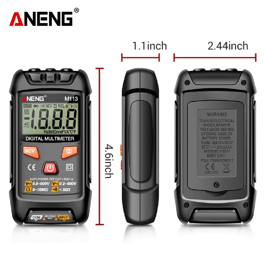 Aneng M113 1999 Counts Mini Multimeter Digital Aneng M113 1999 Counts Mini Multimeter Digital - Gambar 2