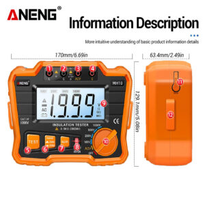 Aneng MH10 Digital Megger Insulation Contoh Gambar