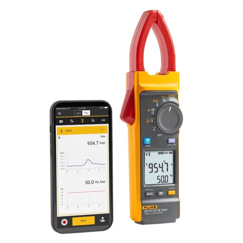 Fluke 393 FC CAT III True RMS Wireless Clamp Meter with iFlex, 1500 V Fluke 393 FC CAT III True RMS Wireless Clamp Meter with iFlex, 1500 V