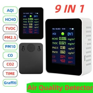 Air Quality Meter AQI 9in1 CO CO2 PM2.5 PM10 HCHO TVOC
