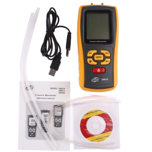 Benetech GM510 Digital Manometer Pressure Gauge GM510-2
