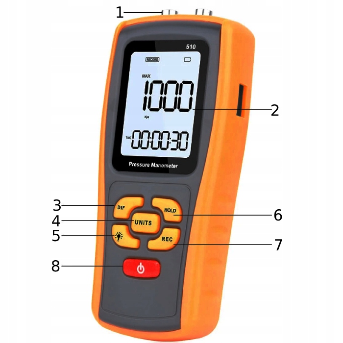 Benetech GM510 Digital Manometer Pressure Gauge Benetech GM510 Digital Manometer Pressure Gauge - Gambar 2