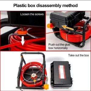 SYANSPAN Endoscope Image Self-Leveling DVR 7mm Drain Pipe Inspection Camera IP68 Kabel 30MTR