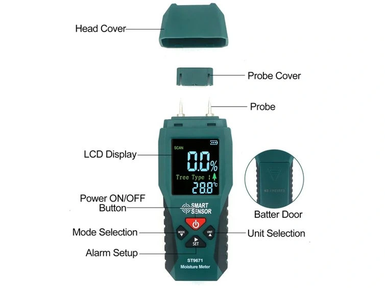 Smart Sensor ST9671 moisture meter Smart Sensor ST9671 moisture meter - Gambar 2